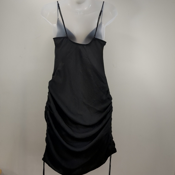 Intimately Free People Cowl Neck Ruched Slip Dress Black, Size XS - Picture 3 of 6
